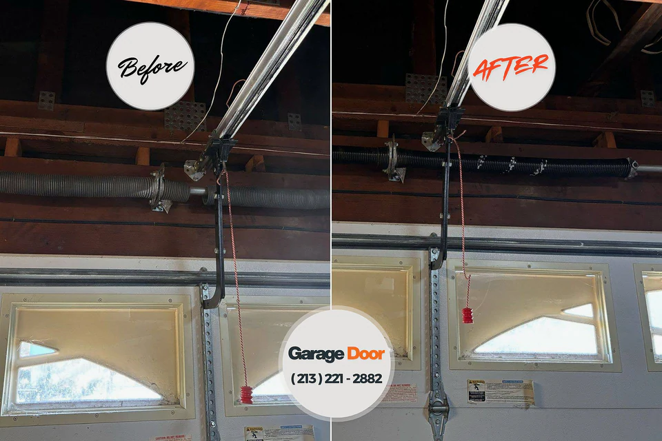 Before and after: garage door repair Blackwood, NJ